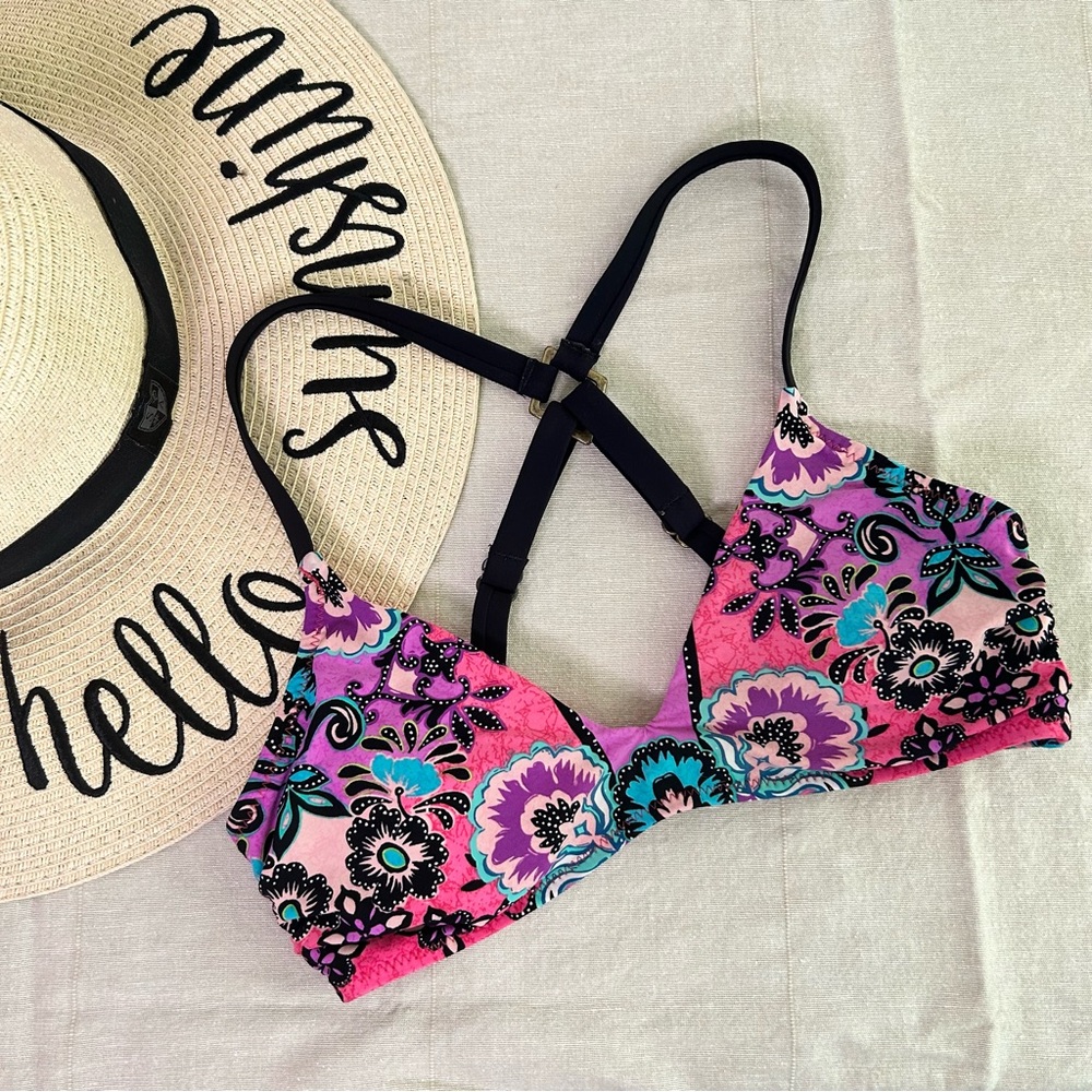 Nanette Lepore Floral Bikini Top Sz Small